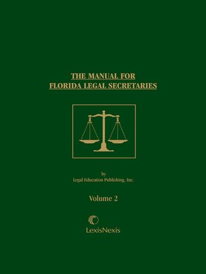 cover image of The Manual for Florida Legal Secretaries